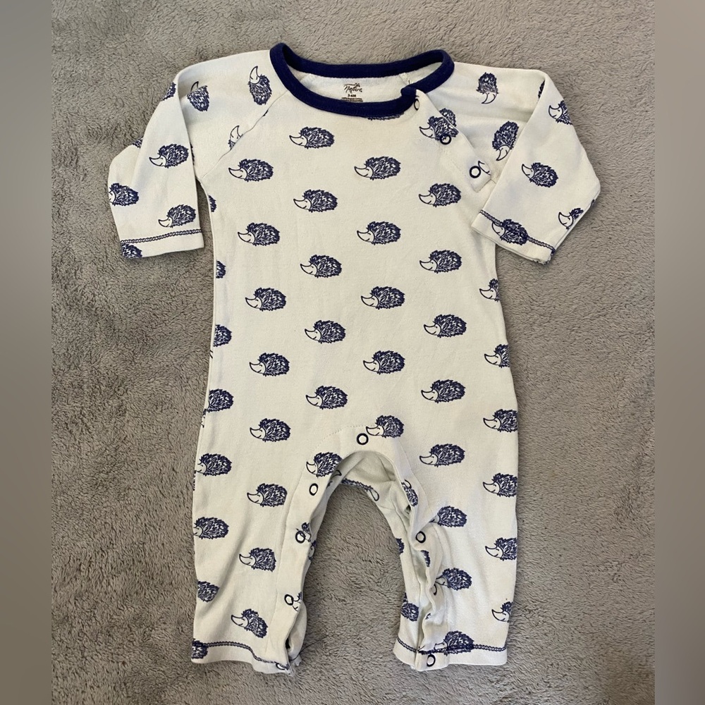 Adorable Hedgehog Print Baby One Piece